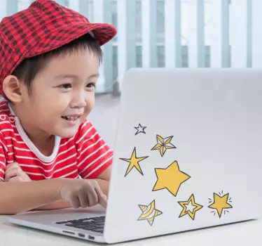 Adesivo per pc con stelle gialle - TenStickers