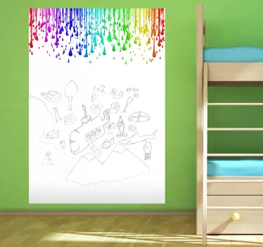 Adesivo lavagna cancellabile pittura fresca - TenStickers