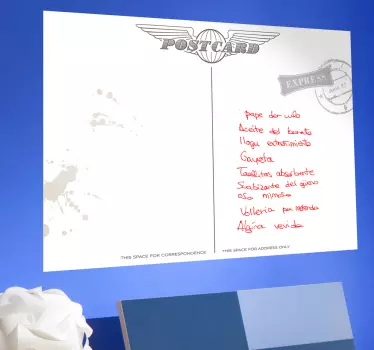 Adesivo lavagna cancellabile postcard 50s - TenStickers