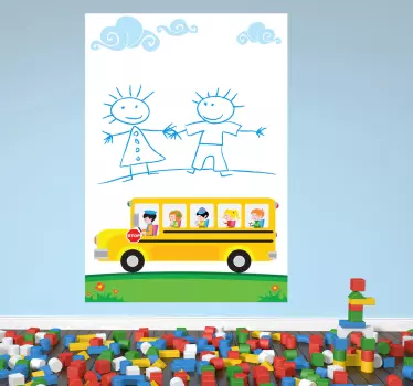 Adesivo lavagna cancellabile scuolabus - TenStickers