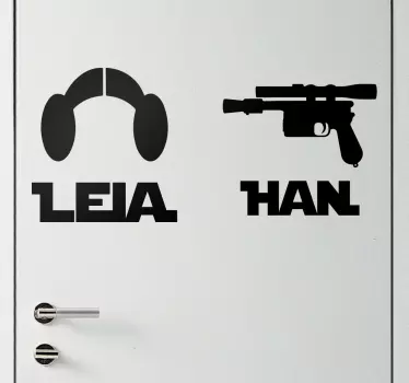 Adesivo Leia e Han - TenStickers