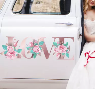 Etichetta adesiva matrimonio scritta love - TenStickers