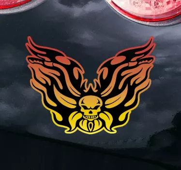 Adesivo moto ali di teschio infuocate - TenStickers