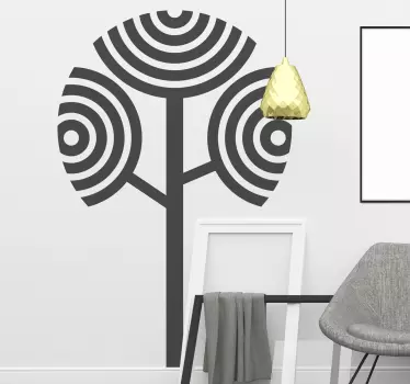 Adesivo murale albero Albero da frutto grandi foglie semplici - TenStickers