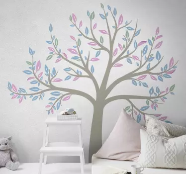 Adesivo murale albero giardino di primavera - TenStickers