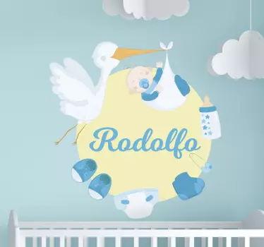 Adesivo murale bambini benvenuto piccolo rodolfo - TenStickers