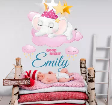 Adesivo neonato elefante della buonanotte - TenStickers