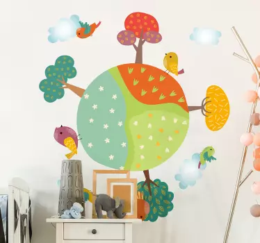 Adesivo murale bambini concetto di albero colorato - TenStickers