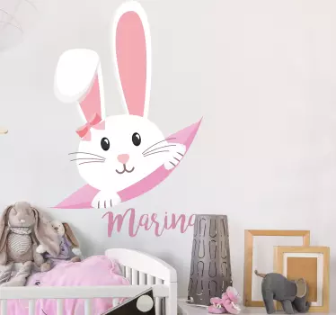 Adesivo neonato grafica con coniglietto carino - TenStickers