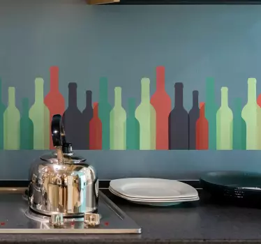 Adesivo per cucina bottiglie di vino - TenStickers