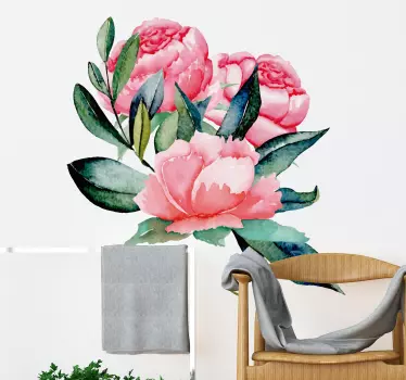 Adesivo murali soggiorno camera da letto fiori peonie - TenStickers