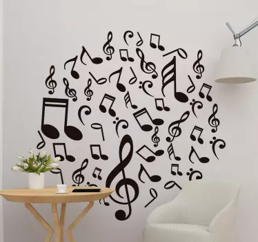 Adesivo murale nota musicale - TenStickers