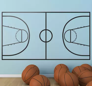 Adesivo murale campo di pallacanestro - TenStickers