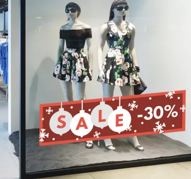 Vetrofania Natale cartellone offerta natalizie - TenStickers