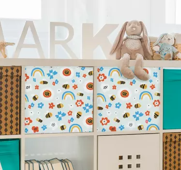 Adesivo murale con fiori e animali - TenStickers