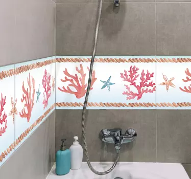 Adesivo murale mare coralli e stelle marine - TenStickers