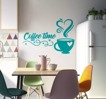 Adesivo per cucina "coffee time" - TenStickers