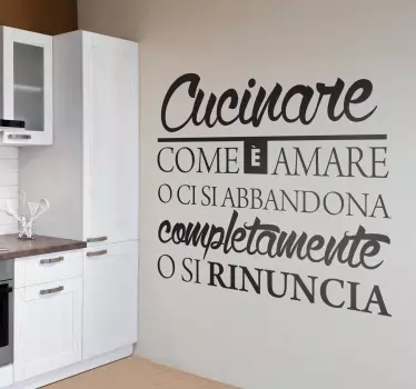 Adesivo murale cucinare amare - TenStickers
