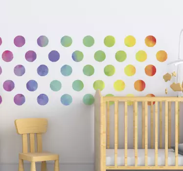 Adesivo murale decorazione punti arcobaleno - TenStickers