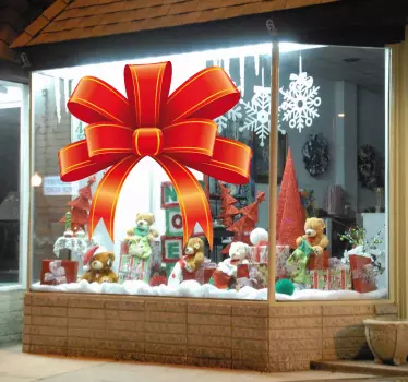 Vetrofania Natale fiocco - TenStickers
