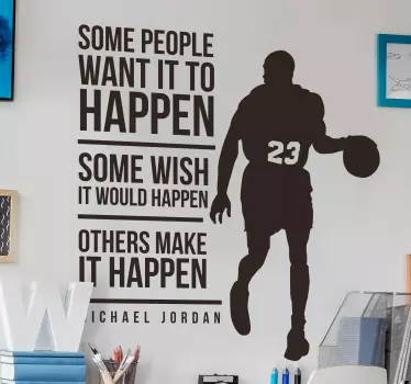 Adesivo murale basket frase Jordan - TenStickers