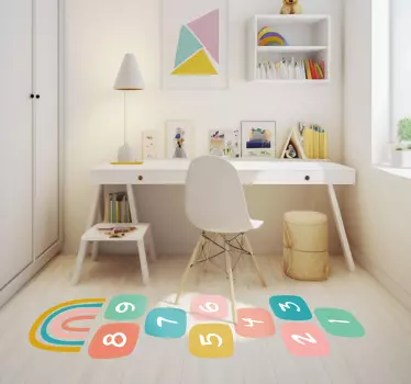 Adesivo con numeri colorati e arcobaleno - TenStickers