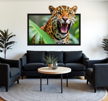 Adesivo murale illusione leopardo in una cornice - TenStickers