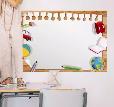 Adesivo murale lavagna bianca banco bambino - TenStickers
