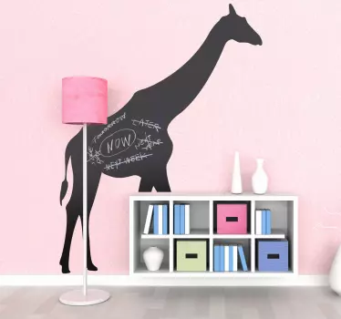 Adesivo murale lavagna sagoma giraffa - TenStickers