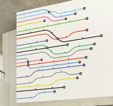 Adesivo murale linee metro - TenStickers