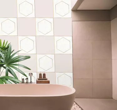 Adesivo per piastrelle effetto marmo esagonale - TenStickers