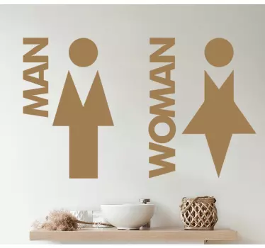 Adesivo per WC progettazione dei simboli di genere - TenStickers