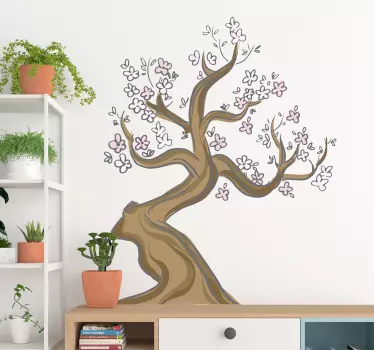 Adesivo murale camera da letto mandorlo giapponese - TenStickers