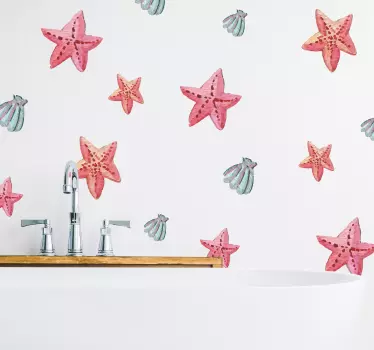 Adesivo murale mare mare stelle marine e conchiglie - TenStickers