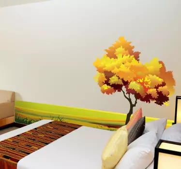 Adesivo murale paesaggio autunnale - TenStickers