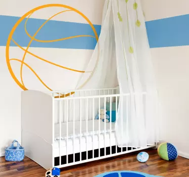 Adesivo murale pallone basket contorno - TenStickers