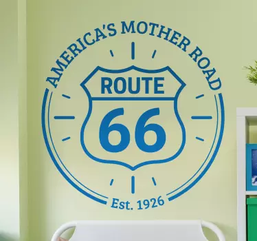 Adesivo murale Route 66 est. 1926 - TenStickers
