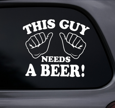 Adesivo per auto birra divertente - TenStickers