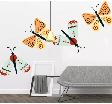 Adesivo murale rugby set di farfalle colorate - TenStickers