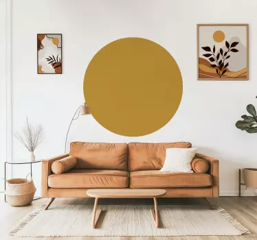 Adesivo murale soggiorno ocra circolare - TenStickers