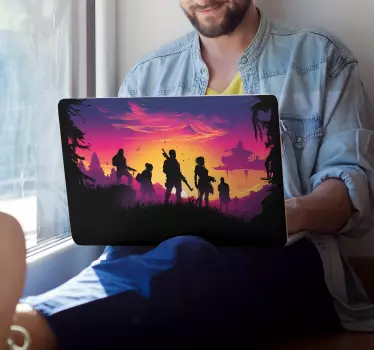Adesivo videogioco per laptop con personaggi di battaglia - TenStickers