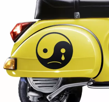 Adesivo murale Yin Yang triste - TenStickers