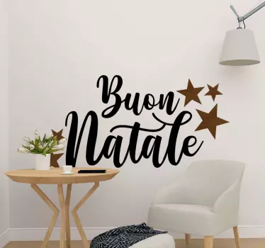 Vetrofania Natale Buon Natale in italiano - TenStickers