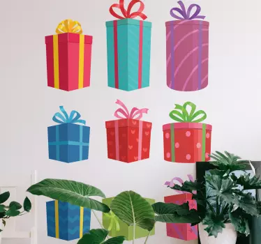 Adesivo Natale Set di scatole regalo colorate - TenStickers
