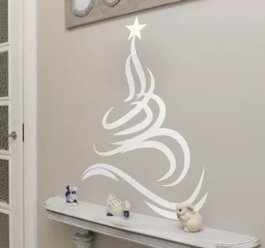 Adesivo natalizio filigrana albero - TenStickers