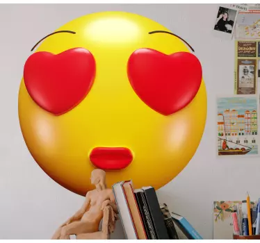 Adesivo neonato emoji con occhi a cuore - TenStickers