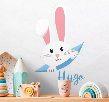 Adesivo neonato illustrazione con coniglietto adorabile - TenStickers