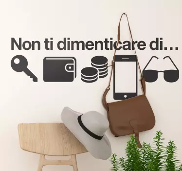 Scritta pareti non ti dimenticare di.. - TenStickers