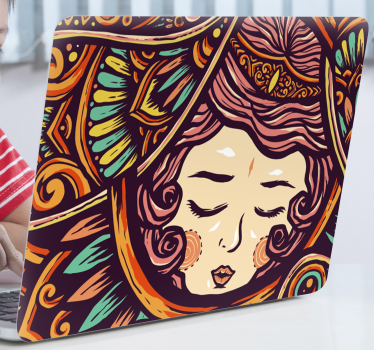Adesivo per pc disegno di una donna - TenStickers