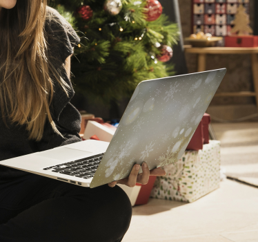 Adesivo per pc fiocchi di neve di natale - TenStickers